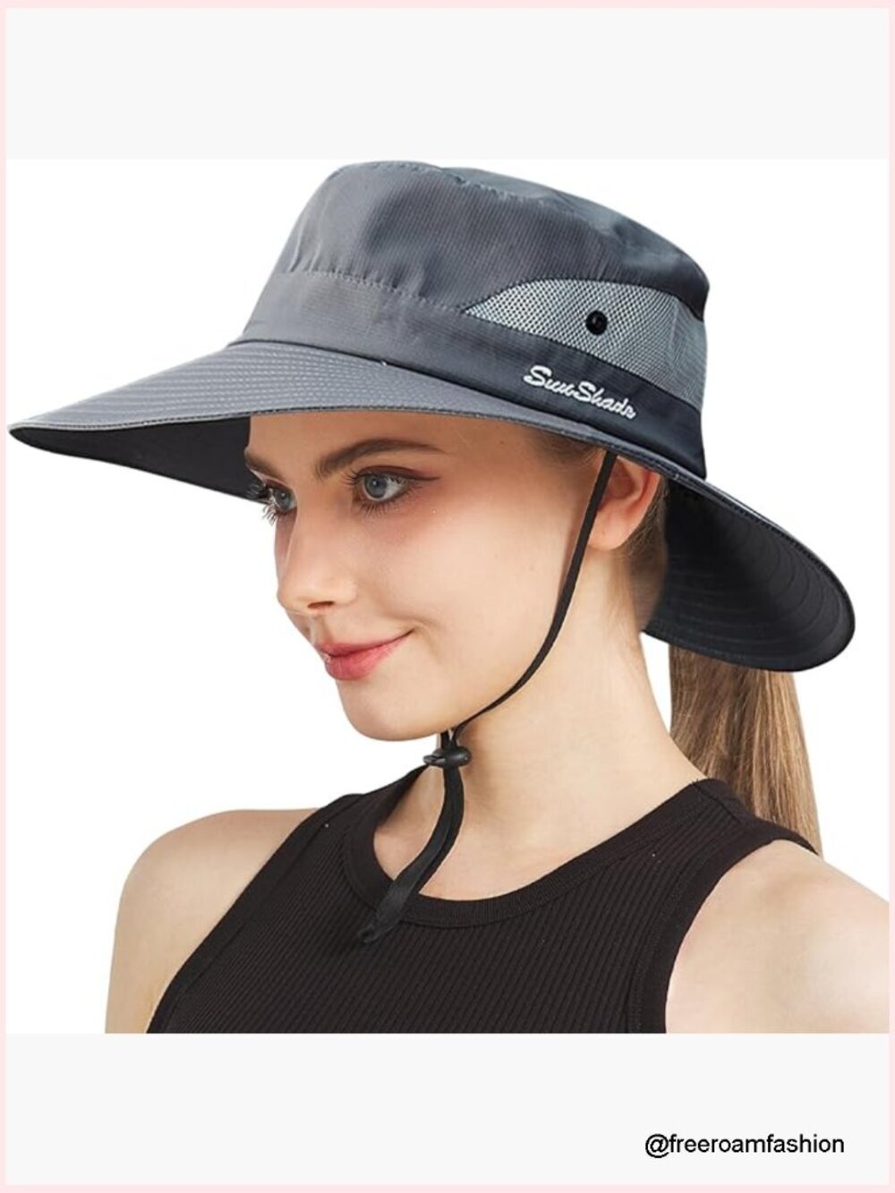 Wide Brim UPF 50+ Sun Hat with Adjustable Chin Strap - One Size Fits Most